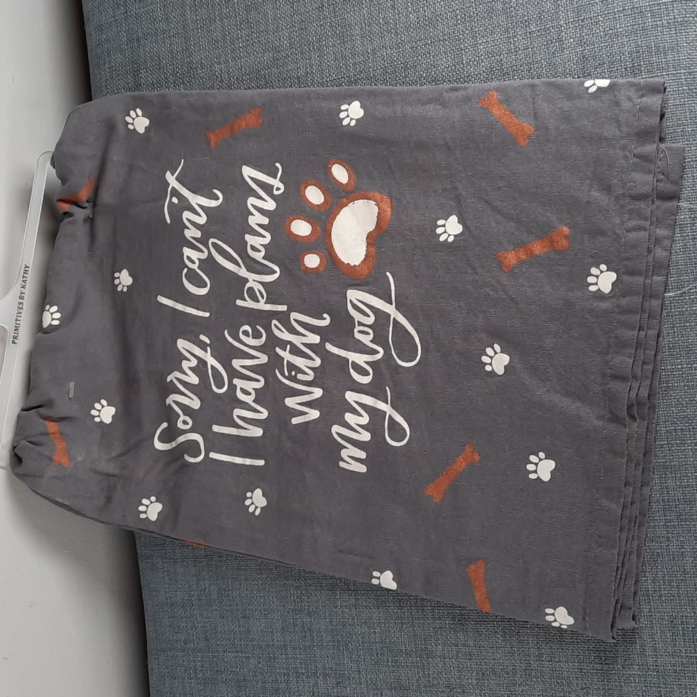 Sorry I Can't I Have Plans With My Dog Kitchen Dish Hand Towel Fun Cotton NWT